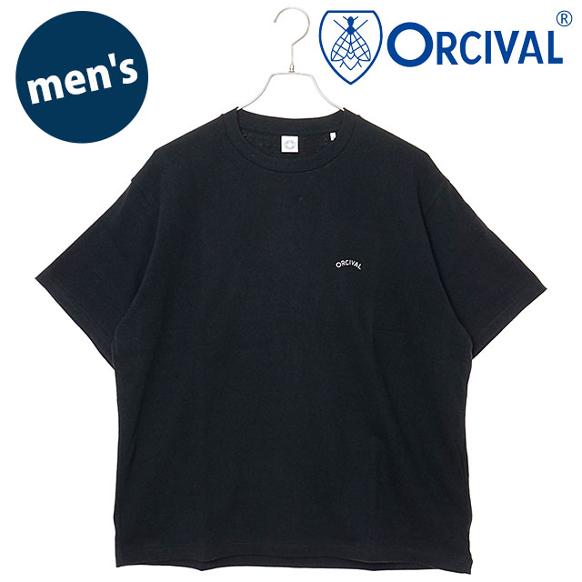 樂天商城 - オーシバル ORCIVAL メンズ エンブロイダリー ショートスリーブTシャツ [OR-C0520-TSB SS26] EMBROIDERY SHORT SLEEVE T-SHIRT トップス カットソー 半袖 日本製 黒 BLACK 【メール便可】 正規取扱店