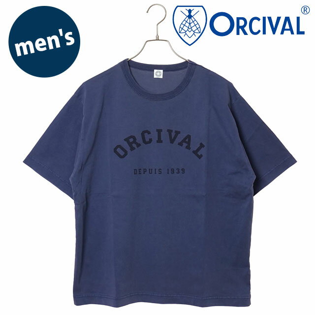 Rakuten - 【最大100%ポイントバック】ORCIVAL オーシバル メンズ プリントTシャツ [OR-C0525-TAB SS26] PRINT T-SHIRT トップス カットソー 半袖 ネイビー NAVY 【メール便可】 正規取扱店