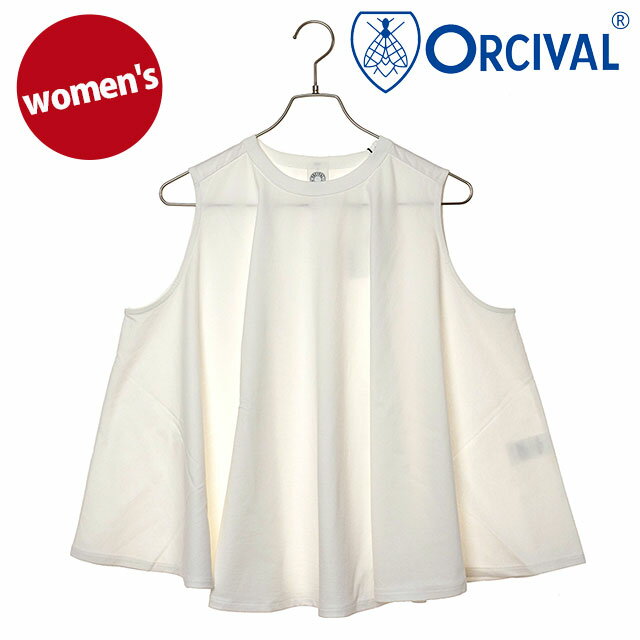Rakuten - 【最大100%ポイントバック】ORCIVAL オーシバル レディース スリーブレス ブラウス [OR-C0533-OEJ SS26] SLEEVELESS BLOUSE トップス ノースリーブカットソー 日本製 白 WHITE 正規取扱店