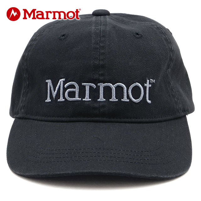 Cap - マーモット Marmot ビッグロゴキャップ [MTSS26UHG204 SS26] Big Logo Cap メンズ・レディース ユニセックス 帽子 UVカット サイズ調整可能 黒 BLACK 正規取扱店