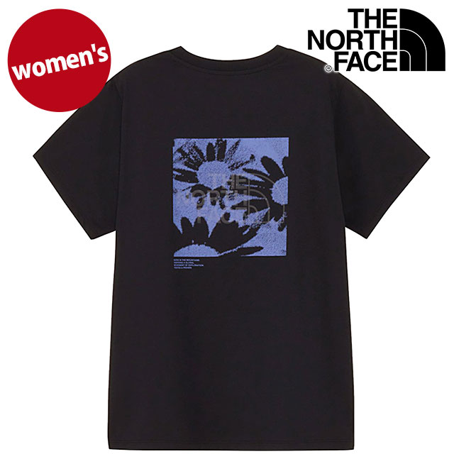 樂天商城 - THE NORTH FACE ザ・ノース・フェイス Tシャツ レディース ショートスリーブイーエスフラワーボックスロゴティー [NTW32685-K SS26] S/S ES Flower Box Logo Tee トップス 半袖 パフォーマンスウェア 黒 ブラック 【メール便可】 正規取扱店