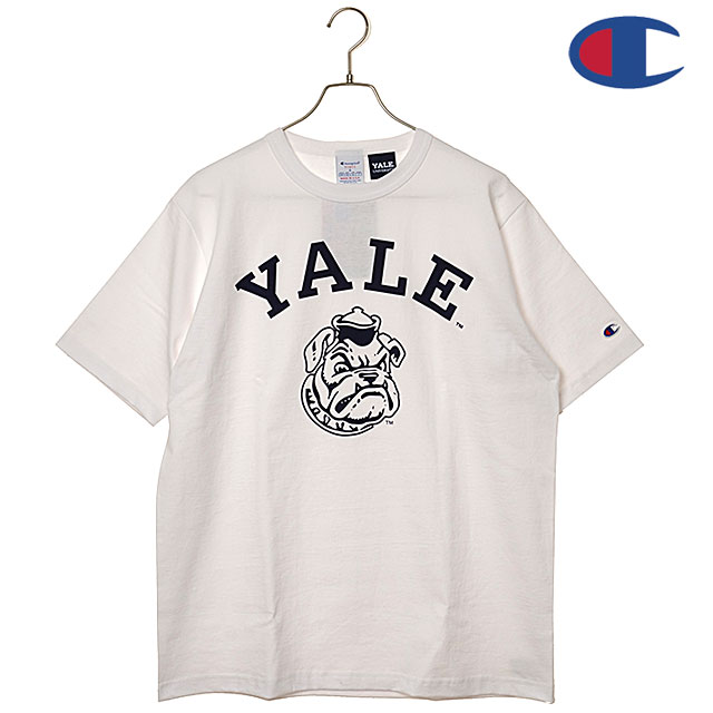 樂天商城 - 【最大100%ポイントバック】Champion チャンピオン MADE IN USA Tシャツ メンズ T1011 ショートスリーブ ティーシャツ [C5-D302 SS26] T1011 SHORT SLEEVE T-SHIRT トップス 半袖 ヘビーウェイトコットン カレッジTee YALE ホワイト WHITE/NAVY 【メール便可】 正規取扱店