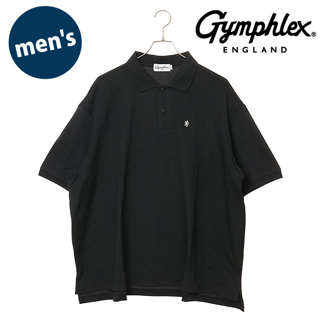 ジムフレックス Gymphlex メンズ ポロシャツ ショートスリーブ [#GY-C0443 KKA SS26] POLO SHIRT S/S トップス 半袖 オーバーサイズ 鹿子ポロ ブラック BLACK(ECRU) 正規取扱店