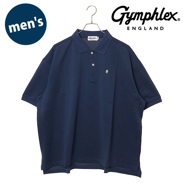 ジムフレックス Gymphlex メンズ ポロシャツ ショートスリーブ [#GY-C0443 KKA SS26] POLO SHIRT S/S トップス 半袖 オーバーサイズ 鹿子ポロ ブルー BLUE(WHITE) 正規取扱店