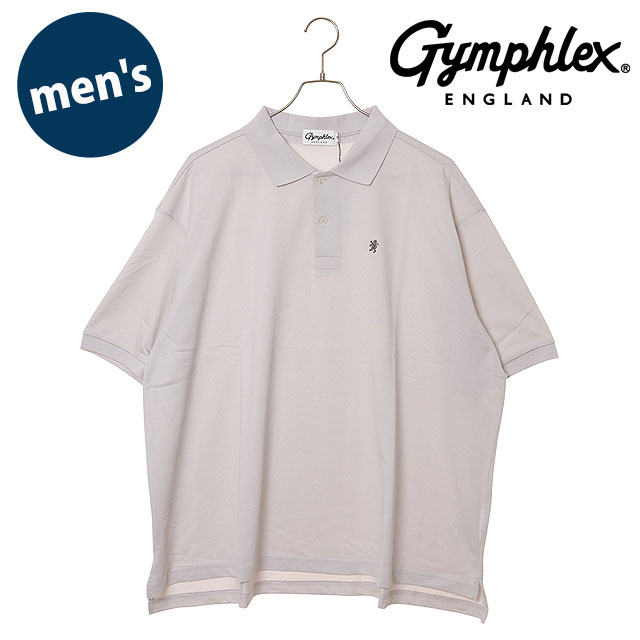 ジムフレックス Gymphlex メンズ ポロシャツ ショートスリーブ [#GY-C0443 KKA SS26] POLO SHIRT S/S トップス 半袖 オーバーサイズ 鹿子ポロ ホワイト OFF-WHITE(CHARCOAL) 正規取扱店