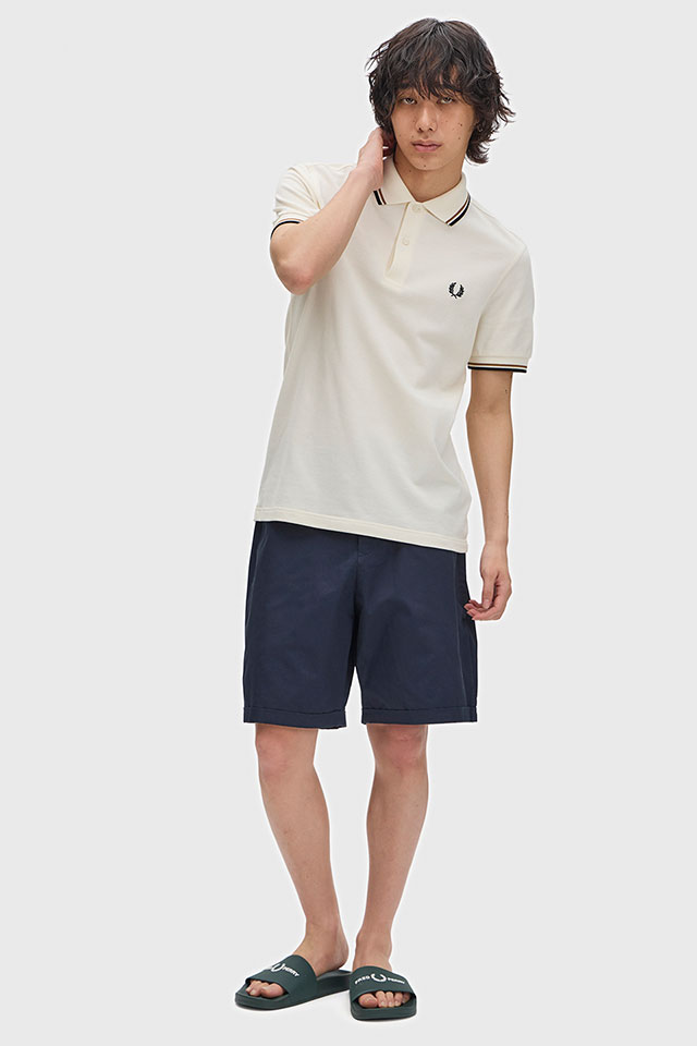 Rakuten - 【最大100%ポイントバック】FRED PERRY フレッドペリー ポロシャツ メンズ ツインティップド フレッドペリーシャツ [M3600-79B SS26Q2] TWIN TIPPED FRED PERRY SHIRT トップス 半袖 コットンピケ ホワイト系 ECRU/DARK-CARMEL/BLACK 正規取扱店