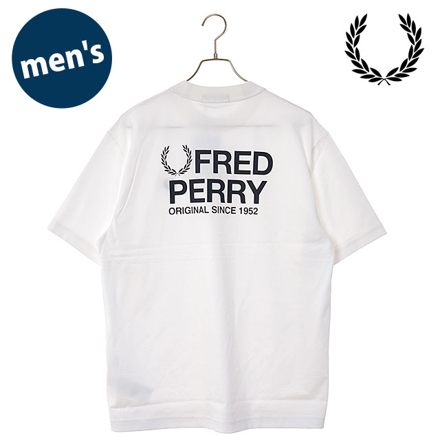 Rakuten - 【在庫限り】FRED PERRY フレッドペリー メンズ バックプリントフレッドペリーテキストTシャツ [M2475-129 SS26Q2] BACK PRINT FRED PERRY TEXT T-SHIRT トップス 半袖 クルーネック ホワイト SNOW-WHITE 【メール便可】 正規取扱店【ts】