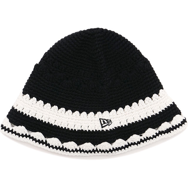樂天商城 - 【最大100%ポイントバック】ニューエラ キャップ NEW ERA CAP ハット クロッシェニット ボーダー [14744713 SS26] CROCHET KNIT BORDER メンズ・レディース ユニセックス 帽子 クロシェ編み ブラック ブラック/ホワイト 【メール便可】 正規取扱店