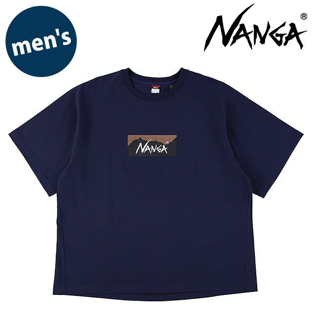 樂天商城 - NANGA ナンガ メンズ エコハイブリッド ボックスロゴ ルーズフィットTシャツ [N2500-1M025Z SS26] ECO HYBRID BOX LOGO LOOSE FIT TEE トップス 半袖 アウトドア ネイビー D.NVY 【メール便可】 正規取扱店
