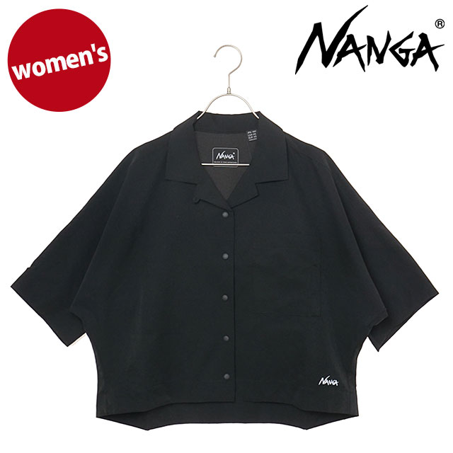 樂天商城 - 【最大100%ポイントバック】NANGA ナンガ レディース ドットエア コンフィーショートスリーブシャツ ウィメンズ [N2611-1J022B SS26] DotAir COMFY S/S SHIRT W トップス 半袖 オープンカラーシャツ アウトドア 黒 P.BLK 【メール便可】 正規取扱店