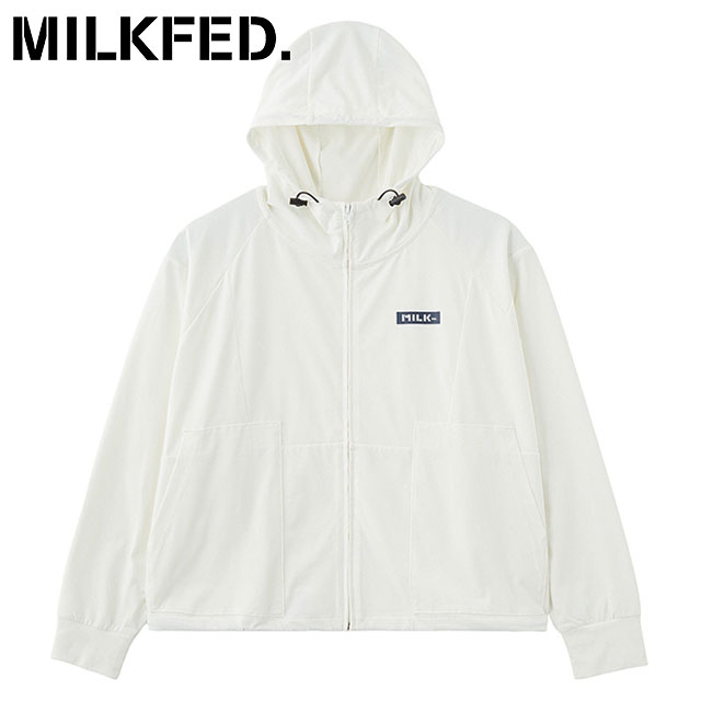 樂天商城 - 【最大100%ポイントバック】MILKFED. ミルクフェド レディース ラッシュガードジップフーディー [103262012001 SU26] RASH GUARD ZIP HOODIE ライトアウター パーカー コンパクト UVカット 白 WHITE 正規取扱店