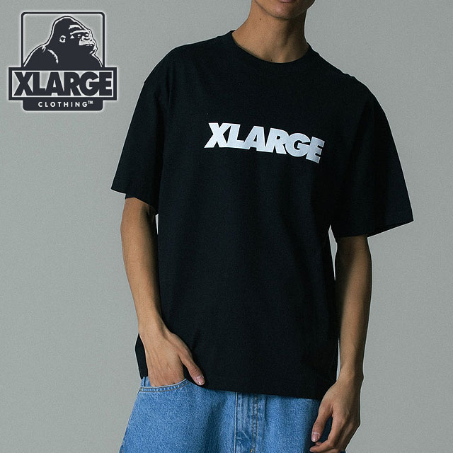 樂天商城 - 【最大100%ポイントバック】エクストララージ XLARGE メンズ スタンダードロゴ ショートスリーブTシャツ [101262011037 SU26] STANDARD LOGO S/S TEE トップス 半袖 クルーネック 黒 BLACK 【メール便可】 正規取扱店