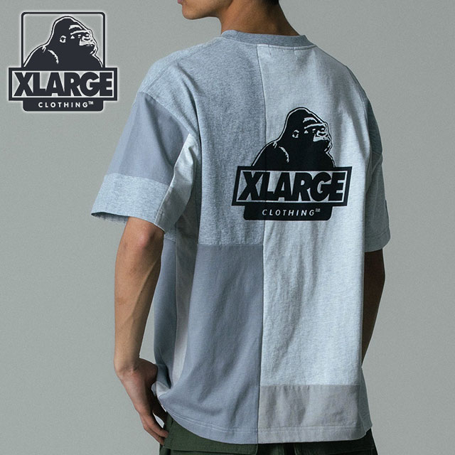 樂天商城 - 【最大100%ポイントバック】XLARGE エクストララージ メンズ パッチワーク ショートスリーブTシャツ [101262011004 SU26] PATCHWORK S/S TEE トップス 半袖 クルーネック グレー GREY 【メール便可】 正規取扱店