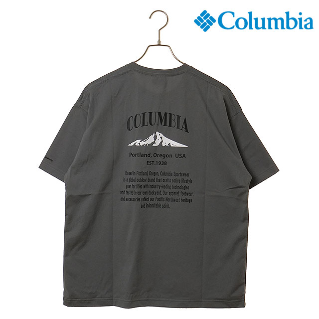 Rakuten - 【最大100%ポイントバック】Columbia コロンビア Tシャツ メンズ コールドベイダッシュショートスリーブTシャツ [PG3277-023 SS26] Cold Bay Dash Short Sleeve Tee トップス 半袖 冷却効果 UVカット アウトドア グレー City-Grey/Back-Print 【メール便可】 正規取扱店