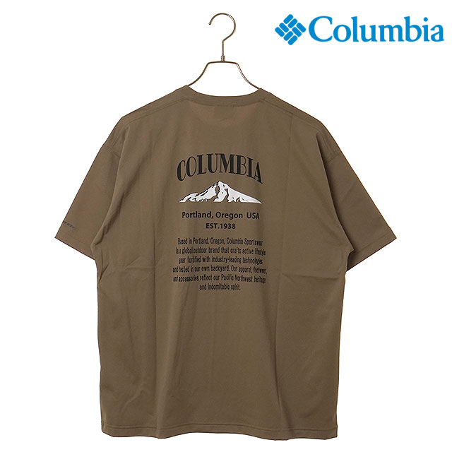 Rakuten - 【在庫限り】Columbia コロンビア Tシャツ メンズ コールドベイダッシュショートスリーブTシャツ [PG3277-250 SS26] Cold Bay Dash Short Sleeve Tee トップス 半袖 冷却効果 UVカット アウトドア ブラウン系 Flax/Back-Print 【メール便可】 正規取扱店【ts】