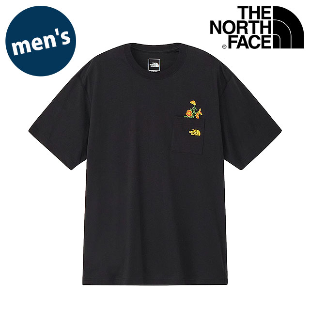 樂天商城 - 【最大100%ポイントバック】THE NORTH FACE ザ・ノース・フェイス Tシャツ メンズ ショートスリーブフラッシュドライフラワーロゴティー [NT32638-K SS26] S/S FD Flower Logo Tee ユニセックス トップス 半袖 吸水速乾 ポケットTee 黒 ブラック 【メール便可】 正規取扱店