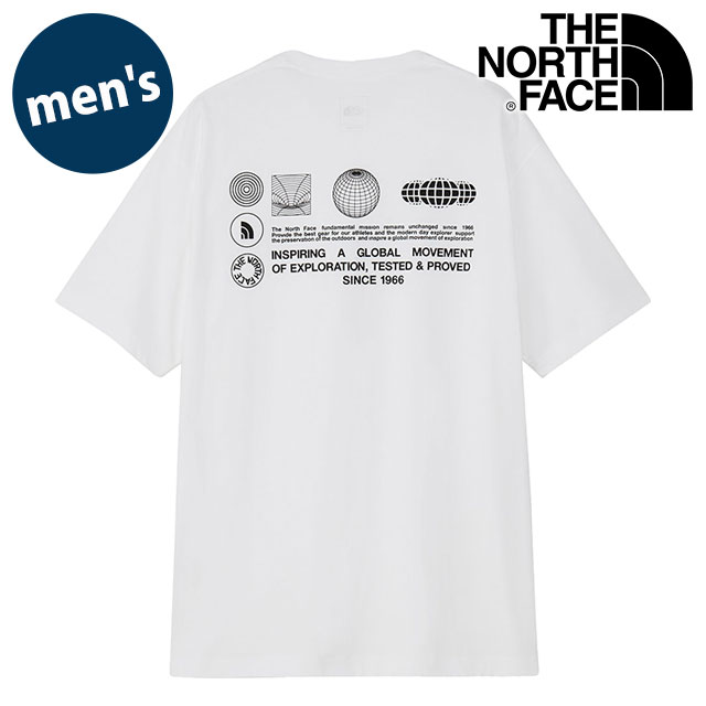 Rakuten - THE NORTH FACE ザ・ノース・フェイス Tシャツ メンズ ショートスリーブフラッシュドライグローブグリッドコットンティー [NT32550-W SS26] S/S FD Globe Grid Cotton Tee ユニセックス トップス 半袖 吸水速乾 バックプリント 白 ホワイト 【メール便可】 正規取扱店