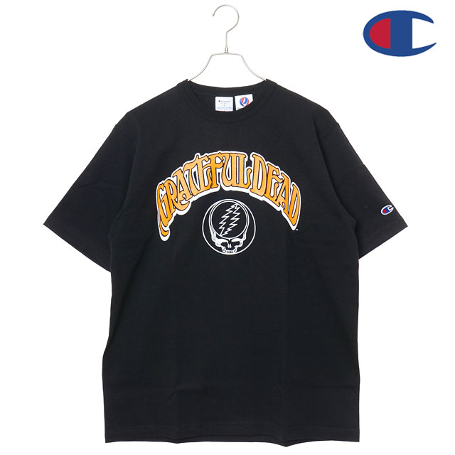 Rakuten - 【最大100%ポイントバック】チャンピオン Champion MADE IN USA Tシャツ メンズ T1011 ショートスリーブ ティーシャツ [C5-D309 SS26] T1011 SHORT SLEEVE T-SHIRT トップス 半袖 ヘビーウェイトコットン GRATEFULL DEAD ブラック BLACK 【メール便可】 正規取扱店