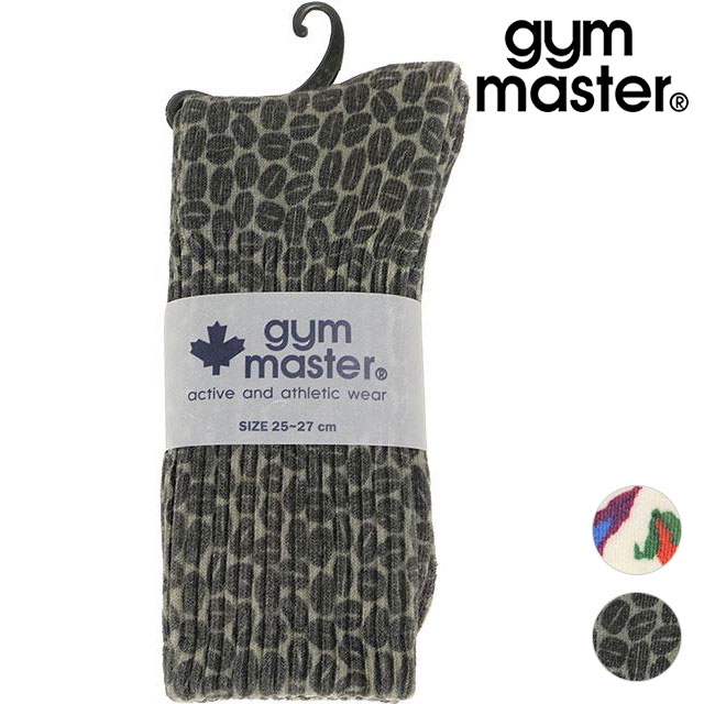 GYM MASTER ジムマスター ハッピーペイントクルーソックス G857329 メンズ・レディース 靴下 クルー丈 総柄 メール便可 正規取扱店
