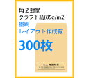 封筒印刷 角2封筒 クラフト紙 墨刷 レイアウト作成有 300枚 kaku231116