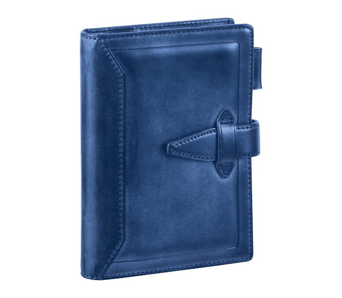 ダ・ヴィンチグランデ システム手帳(Davinci) ロロマクラシック/ヌメ革(牛革) ポケットサイズ ブルー/リング内径14mm DP3015A ブルー