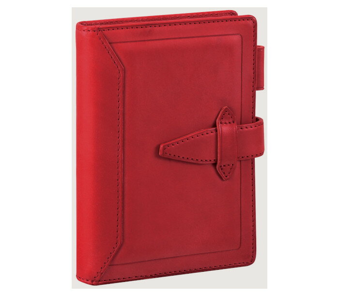 ダ・ヴィンチグランデ システム手帳(Davinci) ロロマクラシック/ヌメ革(牛革) ポケットサイズ レッド/リング内径14mm DP3015R レッド