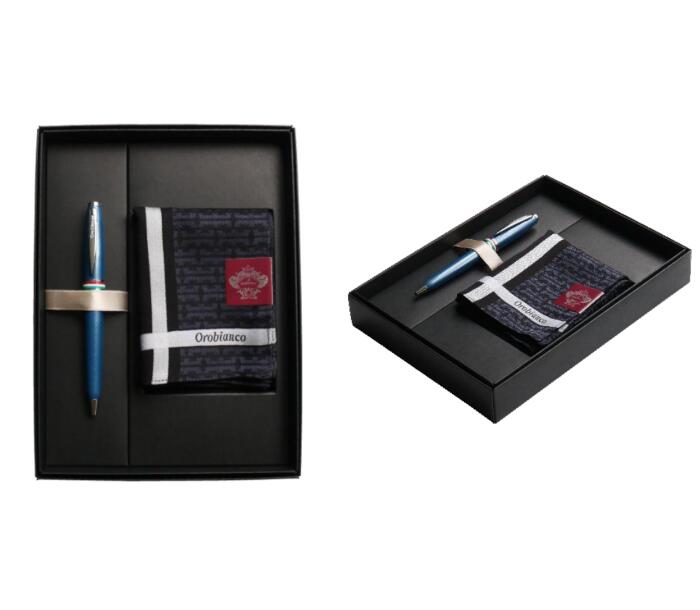 オロビアンコ/Orobianco　「アウラ（Aura）」ボールペン＆ハンドタオルセット　特製ギフトボックス入り