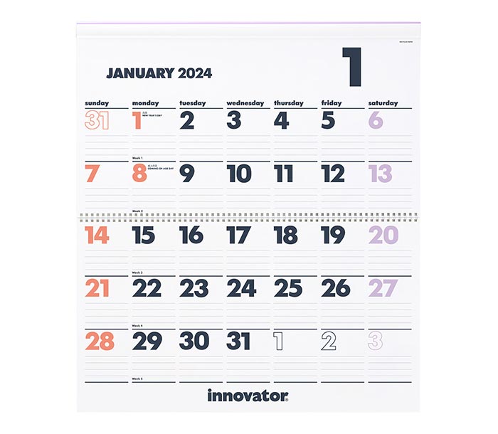 イノベーター カレンダー 壁掛〈L〉 2024 innovator （大型宅配便発送のみ） 31301006