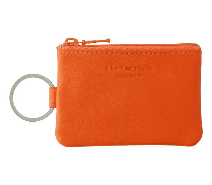 スリップオン ノワールキーポーチmini 革 オレンジ　 暮らしに役立つ多機能ミニポーチ NSL-1803OR