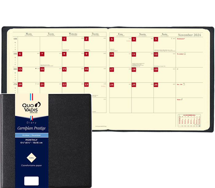 クオバディス 手帳 クオバディス（QUO VADIS） 2024年版1月始まりダイアリー カレプランプレステージ／アンパラ 12401**