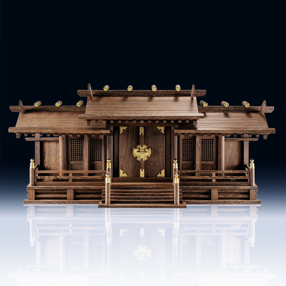 鉄刀木 総無垢神棚『 新 』(大) 神棚 神具 平成 新元号 新天皇 唐木 三大銘木 天皇 新年 令和 彫刻 細..