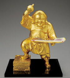 本金箔 鋳物 『 開運 大黒天 』 【 開運長久御札 木製敷板 付き 】 置物 通販 販売 プレゼント ギフト お祝い