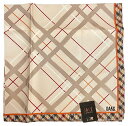 未使用 ダックス ロンドン スカーフ ハンカチ 絹 シルク 100% チェック ブラウン ベージュ レディース メンズ DAKS LONDON 【中古】