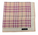 未使用 バーバリー ハンカチ ランチマット スカーフ ピンク チェック 綿100% レディース BURBERRY 【中古】