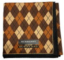 未使用 バーバリー ハンカチ ブラウン アーガイル柄 綿 コットン 100% 茶色 メンズ BURBERRY 【中古】(4)