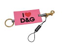 未使用 ドルチェ&ガッバーナ キーホルダー キーリング ラバー ピンク I LOVE D&G ゴールド DG ドルガバ メンズ レディース DOLCE&GABBANA 【中古】