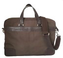 コーチ 2WAY ビジネスバッグ ブリーフケース ブラウン メンズ シグネチャー 70323 書類かばん COACH ナイロン レザー 茶色 【中古】