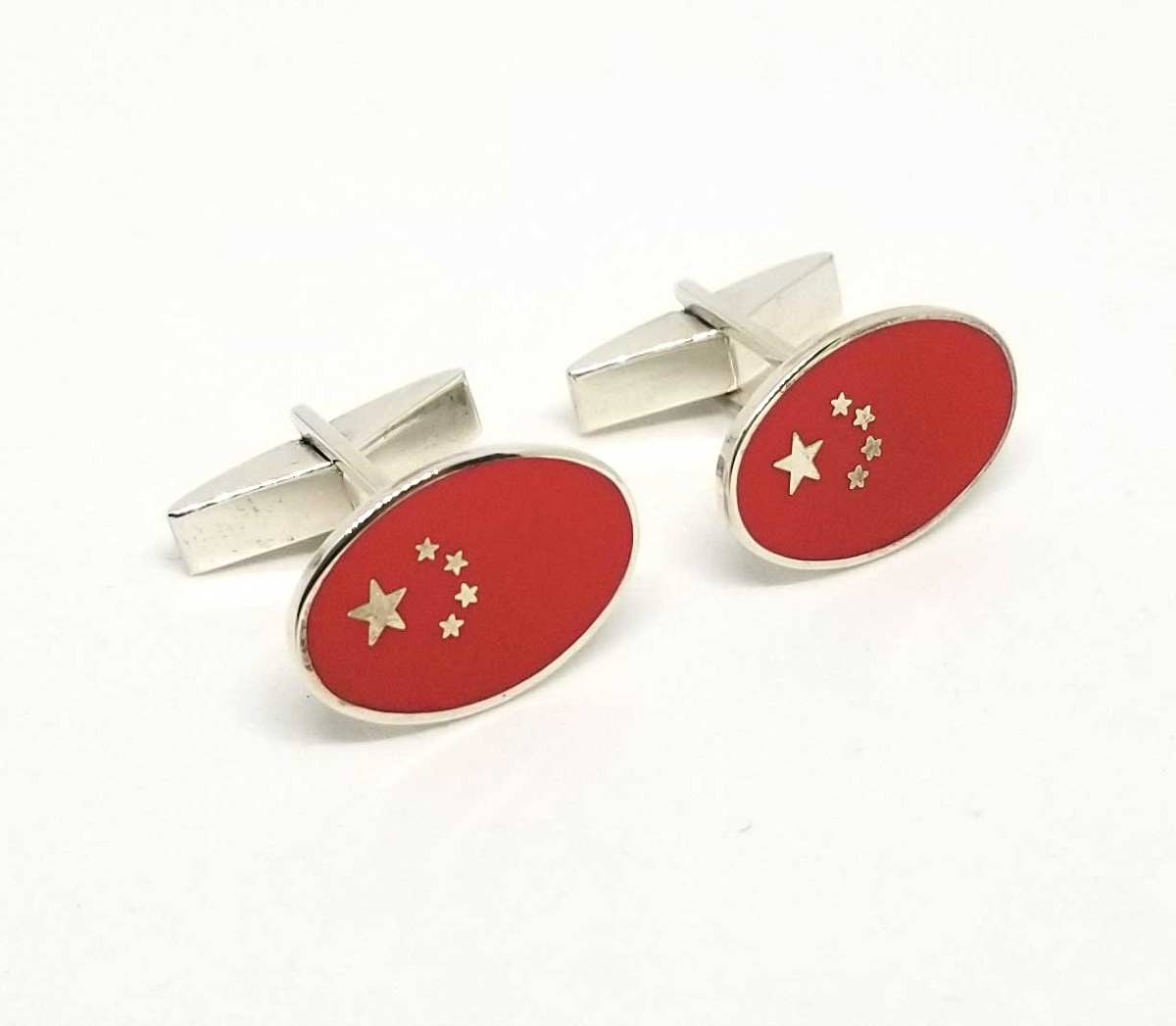 ティファニー カフス 国旗 中国 シルバーカフス SV925 カフリンクス レッド 星 スター シルバー TIFFAN..