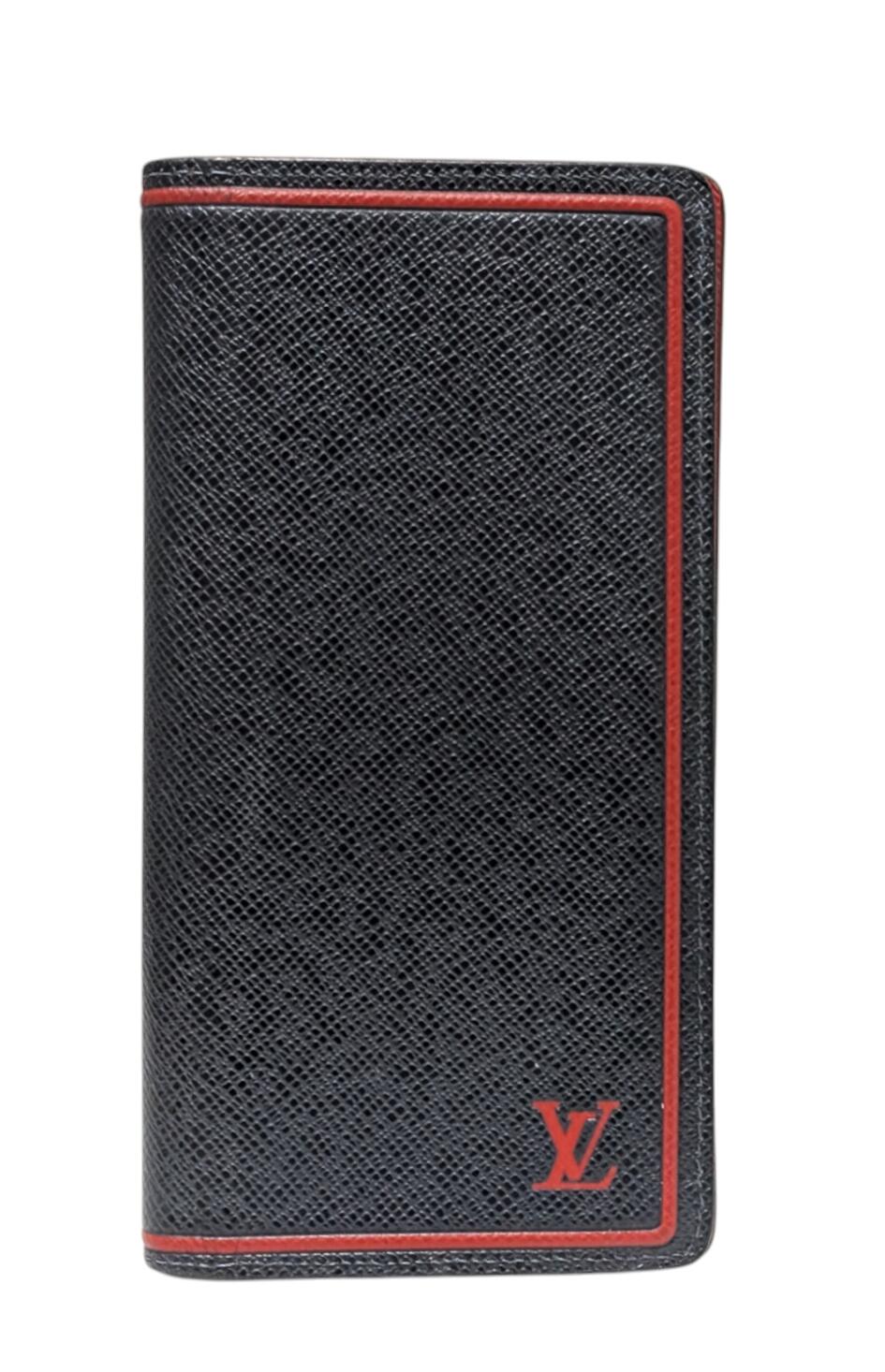 ルイヴィトン 長財布 M63434 タイガ ポルトフォイユ・ブラザ 二つ折り 財布 ネイビー 紺 レッド ライン メンズ LV ビトン ルイ・ビトン ルイ・ヴィトン ルイビトン LOUIS VUITTON 【中古】