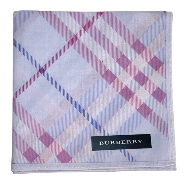 未使用 バーバリー ハンカチ 綿 100% ランチマット チェック バーバリー レディース BURBERRY コットン ライトパープル 【中古】
