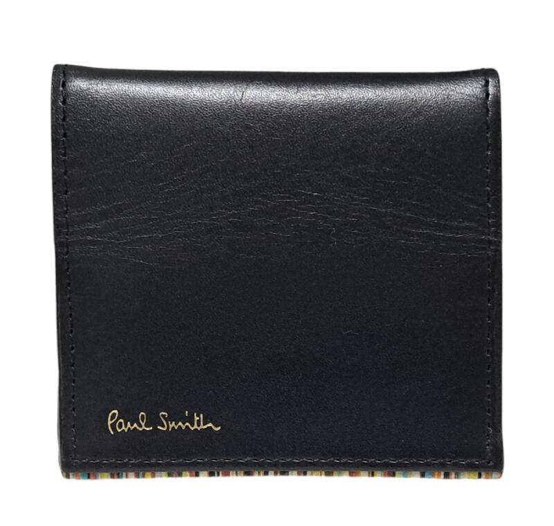 未使用 ポールスミス 小銭入れ コインケース PSC750 ボックス型 ブラック 黒 メンズ レディース ピンス..