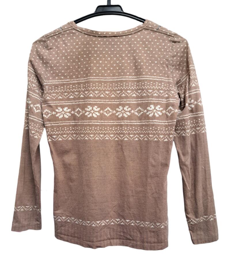 ポールスミス Tシャツ トップス 長袖 ロンT だまし絵 ブラウン レディース Paul Smith 【中古】