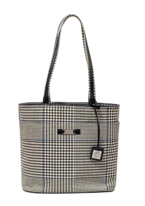 新品同様 LAUREN RALPH LAUREN ローレン ラルフローレン トートバッグ グレンチェック ブラック レディース ハンドバッグ 黒 チェック 【中古】