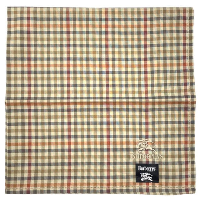 未使用 バーバリー ハンカチ 綿 100% ベージュ ブラウン BURBERRY チェック ランチマット レディース メンズ 【中古】