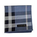 未使用 バーバリー ハンカチ 綿 100% スカーフ チェック レディース メンズ BURBERRY コットン ブルー 【中古】