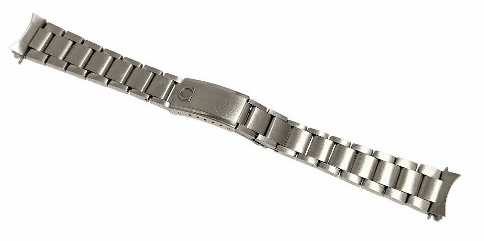 オメガ 時計用 メーカー 純正 ベルト 3列 1168 FF605 取付け幅18mm ヴィンテージ アンティーク ステンレス SS製 ラグ幅 18mm メタルバンド 全長 18cm OMEGA メンズ時計 紳士用 替えバンド 【中古】
