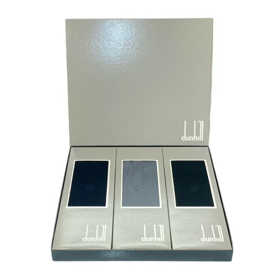 樂天商城 - dunhill ダンヒル 靴下 3足セット 未使用品 25.0cm マルチカラー メンズ ソックス 服飾小物 紳士用 ビジネスソックス ワンポイント刺繍 ネイビー ブラック 黒 紺 【中古】