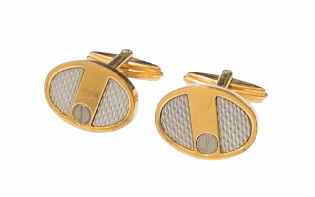 Rakuten - ダンヒル カフス カフリンクス カフスボタン ゴールド シルバー メタル コンビ　GP　メンズ dunhill　vintage 【中古】