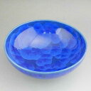 京焼 清水焼 花結晶平茶碗 陶あん 瑠璃(ルリ)