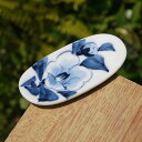 京焼 清水焼 染付草花箸置き 椿単品 陶あん
